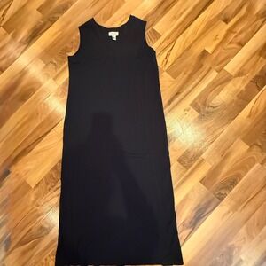 Talbots Petites Black Sleeveless Maxi Dress Casual Comfortable classic lagonlook